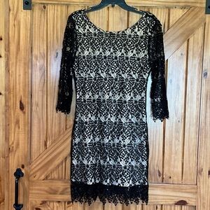 Chelsea & Violet Black Lace Long Sleeve Dress